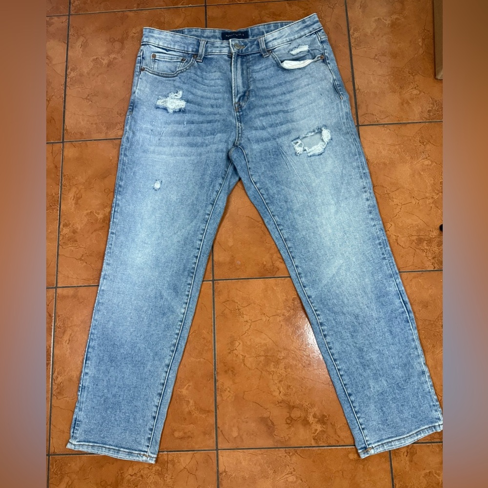 Men's Distressed Blue Jeans